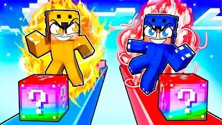 Trolling My Friend in OP LUCKY BLOCK RACE in Minecraft!