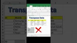 Transpose In Excel | Switch Data Columns to Rows 