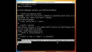 swift -e runs code directly from the command line