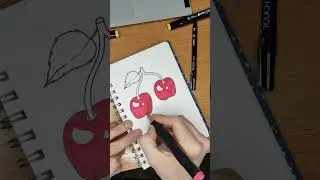 Как нарисовать вишню. How to draw cherries