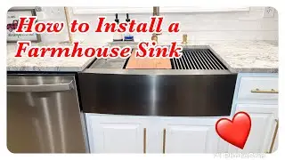 How To Install Farmhouse Sink | Bokaiya 33” Double Basin Stainless Steel Sink Review | DIY Retrofit