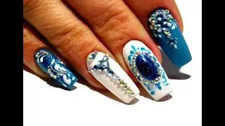 Super design with rhinestones 2017 TOP Beautiful nail design. New from the nail master nail 2017