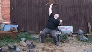 ЖИМ НАКОВАЛЬНИ 54 КГ ОДНОЙ РУКОЙ СИДЯ 6 РАЗ 54 KG ANVIL ONE HAND PRESS SEATED 6 REPS