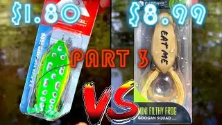 WORTH IT? $8 Googan Frog VS. $1 Walmart Frog (Googan Squad Filthy Frog, Walmart Topwater) - Part 3