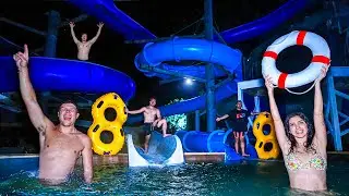 OVERNIGHT in WATERPARK! *WE GET CAUGHT*