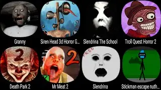 Granny, Siren Head 3D Horror Games, Slendrina The School, Troll Quest Horror 2, Death Park 2