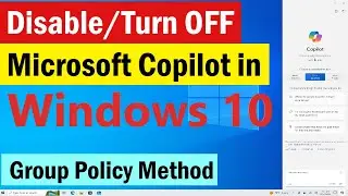 How to Disable Copilot on Windows 10 | Add or Remove Copilot Button on Taskbar in Windows 10