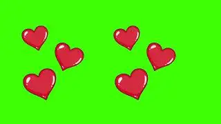 Animated Hearts Green Screen 