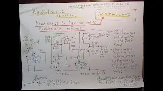 Sine wave to square wave converter 1 KC-1 MC with 2 transistors and 2 potmeters: schematic & demo.