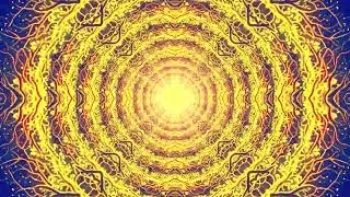Neon Mandala style metallic gold relaxing background abstract video neon tunnel