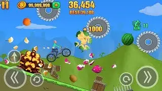 Hill Dismount - Smash the Fruits Gameplay