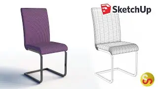 Modeling another dining room chair - Sketchup tutorial timelapse
