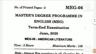 ignou meg 6 September 2020 Question paper