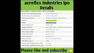 aeroflex industries ipo Details |aeroflex industries ipo