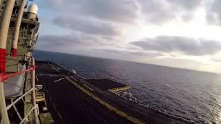 Navy Stock Footage 2021 - Wide Shot Of Us Battleships At Sea With Soldiers On The Stern-10