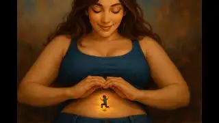 Stepson Tickles Stepmother's Belly Button & Plays Inside Her Big Tummy Short Story | Stomach Stories