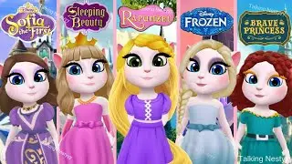 Disney Princesses Cosplay // My Talking Angela 2
