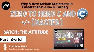 C and C++ full course | Why Switch is faster than conditionl's  & Assignment | beginner to advance
