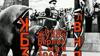 Маршал Жуков в Берлине 3 Мая 1945 Гуляет // Рейхстах // Берлин в руинах //  
