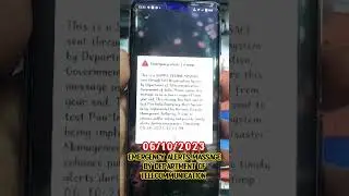 Emergency alerts Massage by Department of Telecommunication, Government of India