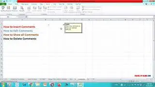 How to give Comments in Excel. how to Insert, Edit, Delete, show all comments. #excel #exceltutorial
