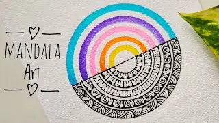 How to draw easy mandala art | mandala art for beginners | rainbow mandala art | meditative drawing