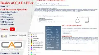 Basics of CAE/FEA | CAE Interview Preparation | FEA Analyst | CAE Engineer | Stress Engineer Part -4