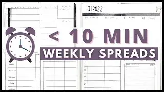 10 FAST Minimalist Bullet Journal Weekly Spread Ideas | UNDER 10 MINUTES ⏱️