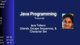 Lesson 7 Java Tokens - Literals, Escape Sequences, and Character Set
