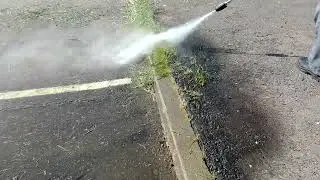 Mowing grass with water