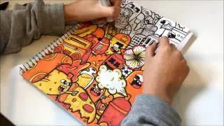 COLOURS OF FIRE DOODLE! -TIME LAPSE- Vexx Style Doodle (12 yr Old Artist)