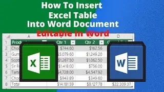 How To Insert Excel Table Into Word Document. Editable in Word Doc
