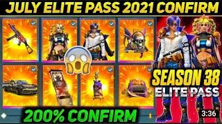 Free Fire July 2021 Elite pass || Season 38 Elite pass review || Garena free fire