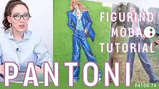DRAWING AND COLORING FREEHAND FASHION FIGURE TUTORIAL ON SKETCH BOOK Fashion Design | Patoo 74|