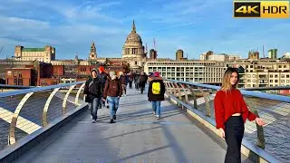 A Sunny Cold London Walk - Feb 2024 | London Walk [4K HDR]