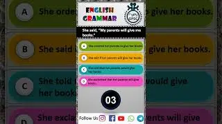 Direct Indirect | Reported Speech | English Grammar | For Competitive Exam | Direct Indirect MCQ
