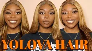 HONEY BLONDE FRONTAL WIG UNBOXING & INSTALL | FT. YOLOVA HAIR | Kiara La'Shea