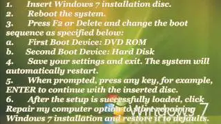 How to restore Windows 7