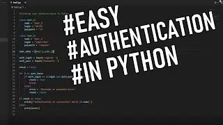How to create easy User Authentication in Python