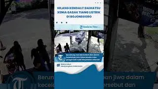 HILANG KENDALI! Daihatsu Xenia Gasak Tiang Listrik di Bojonegoro