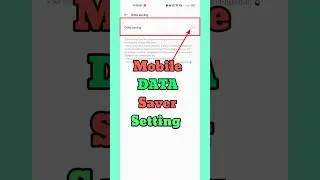 Data Saver Setting Realme 💯||Mobile Data Saver😱||Data Saver||