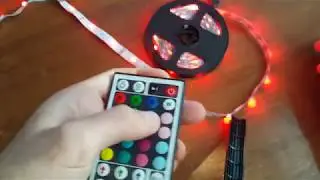 Светодиодная лента RGB 5050 с пультом + адаптер AliExpress