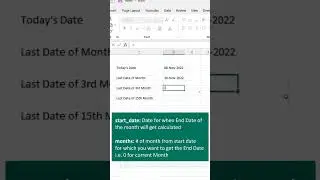 TODAY and EOMONTH Function in Excel (shortcut)