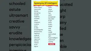 Synonyms Of Intelligent. 