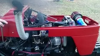 Turbocharged Jinma 254 (3-cyl Diesel) Cold Startup  DIY Turbo'ed