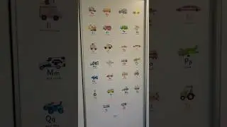 Vehicle's alphabets wall art for kids room.