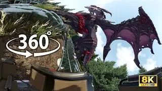 360 Roller Coaster Dragon Cage🎢🐲 VR 8K