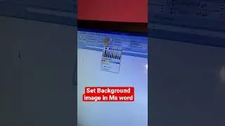 Set background image in Ms word