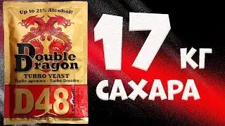 Hard тест дрожжей. Спиртовые дрожжи Double Dragon D48. , 132 г. 17 килограмм сахара к 1:2,76