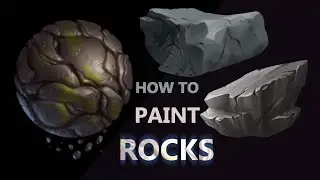 How To Paint ROCKS (For Beginners) - Photoshop Digital Painting Basics | Tutorial